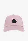 Moncler Logo Patch Baseball Cap In Pink
