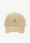Moncler Beige Baseball Cap With Embroidered Logo In Neutral