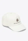 Moncler White Baseball Cap With Logo Men In White