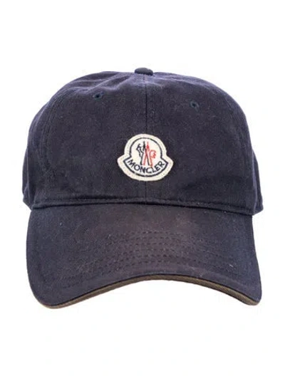 Pre-owned Moncler Logo Patch Baseball Hat In Blue