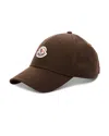 Moncler Logo Baseball Cap In Medium Beige