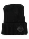 Moncler Logo-patch Beanie In Black