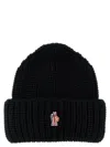 Moncler Grenoble Logo Patch Beanie In Black