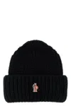 Moncler Grenoble Logo Patch Beanie In Black