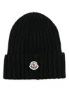Moncler Virgin Wool Beanie In Black