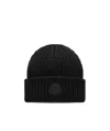 Moncler Wool Beanie, Men, Black, Size: One Size In Black