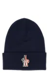Moncler Grenoble Logo Patch Knitted Beanie In Blue
