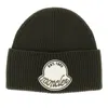 Moncler Logo-patch Ribbed Beanie In Green