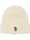 Moncler Logo-patch Beanie Hat In White