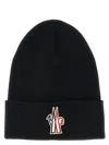 Moncler Grenoble Logo Patch Virgin Wool Beanie In Black