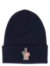 Moncler Grenoble Logo Patch Knitted Beanie In Blue