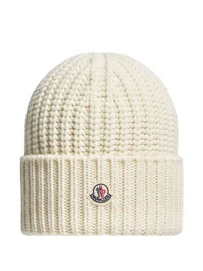Moncler Logo-patch Beanie In White