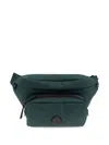 Moncler Green Crossbody Bag With Logo Patch On The Front And Adjustable Shoulder Strap In Tech Fabri In Green