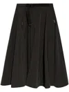 Moncler Logo-patch Belted-waist Skirt In Black