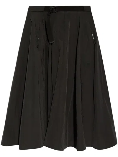 MONCLER LOGO-PATCH BELTED-WAIST SKIRT