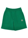 Moncler Logo Patch Bermuda Shorts In Green