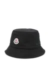Moncler Cotton Blend Bucket Hat In Black