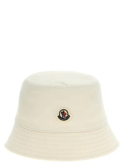 Moncler Logo Patch Bucket Hat In Neutral