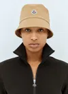 Moncler Logo Patch Bucket Hat In Beige