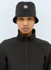 Moncler Cotton Blend Bucket Hat In Black