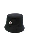 Moncler Cotton Blend Bucket Hat In Black