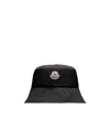 Moncler Cotton Blend Bucket Hat In Black