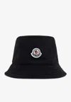Moncler Logo Patch Bucket Hat In Black