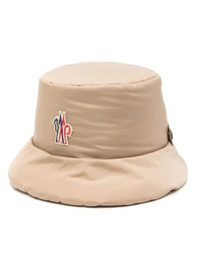 Moncler Logo-patch Bucket Hat In Brown
