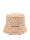 Moncler Logo-patch Bucket Hat In Neutrals