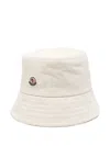 Moncler Women Ivory Polyester Blend Bucket Hat In Neutrals