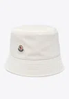 Moncler Logo Patch Bucket Hat In White