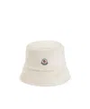 Moncler Soft Texture Bucket Shape Hat In White