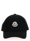 Moncler Logo Patch Cap Hats Black In Black
