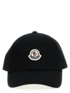 Moncler Logo Patch Cap Hats Black In Black