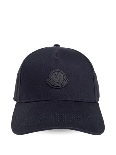 Moncler Logo-patch Cap In Blue