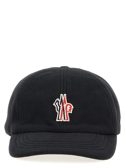 Moncler Grenoble Branded Baseball Cap In Black