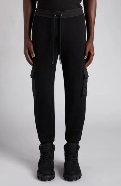 Moncler Logo Patch Cargo Joggers In Black