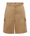 Moncler Cappuccino Stretch Cotton Bermuda Shorts In Neutral