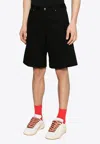 Moncler Logo Patch Cargo Shorts In Black