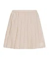 Moncler Checked Pleated Mid Rise Cotton Polyester Skirt In Pink