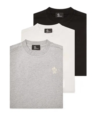 Moncler Logo Patch Cotton Blend T-shirt (three Pack) In Multi