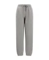 Moncler Grey Cotton Blend Joggers In Gray