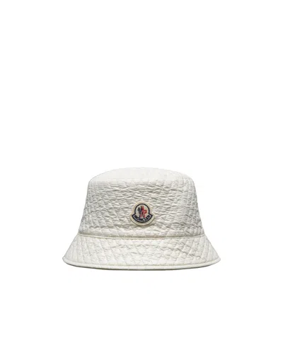 Moncler Logo-patch Cotton Bucket Hat In White