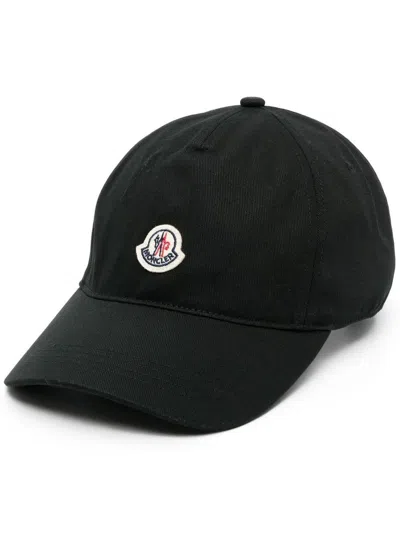 Moncler Logo-patch Cotton Cap In Black