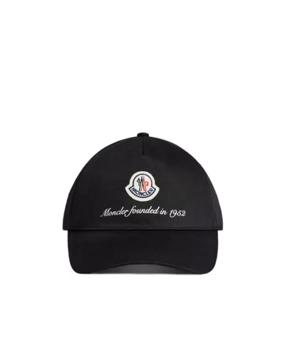 Moncler Logo-patch Cotton Cap In Black