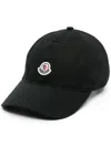 Moncler Logo Patch Baseball Cap In Black