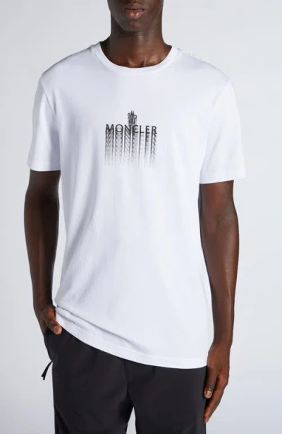 Moncler Logo Patch Cotton Graphic T-shirt In Brilliant White