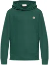 Moncler Long-sleeved Hoodie In Green