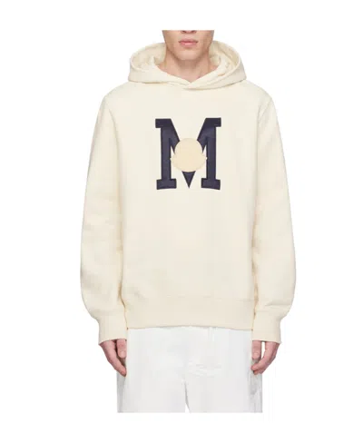 Moncler Logo-patch Cotton Hoodie In White