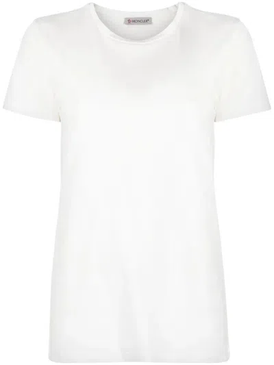 Moncler Logo Patch Cotton Jersey T-shirt In White